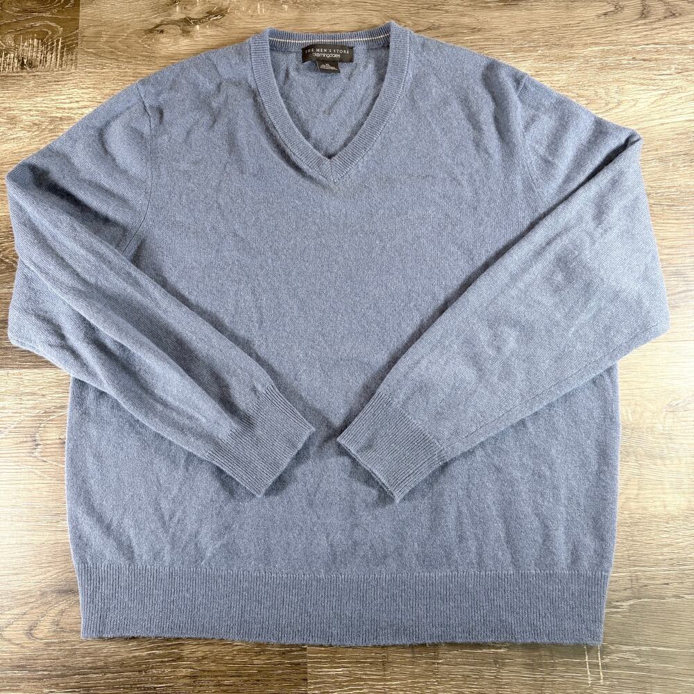 The Men's Store Bloomingdale's Cashmere Sweater Crewneck Light Blue Size XL - Picture 2 of 7